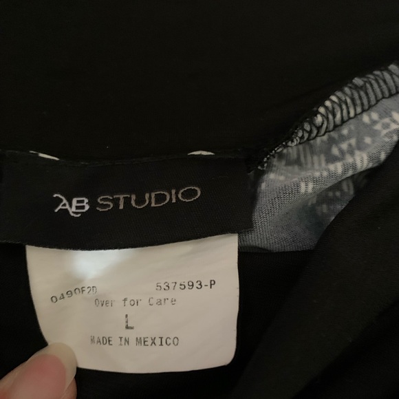 Women’s black/white comfy MAXI skirt AB STUDIO size Large - Picture 3 of 4